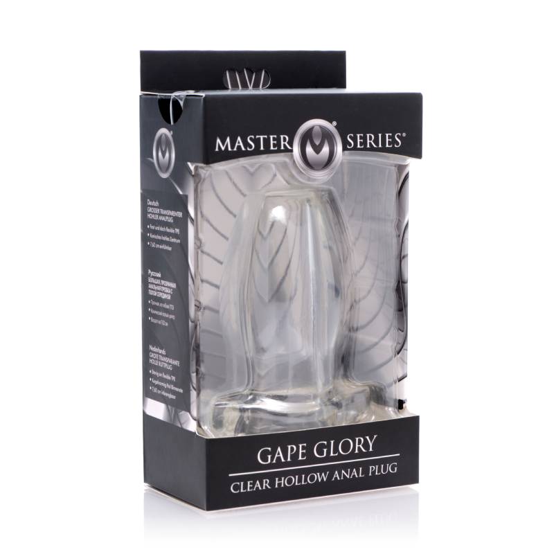 Master Series Gape Glory - Clear Large Hollow Anal Plug-AF816-LARGE