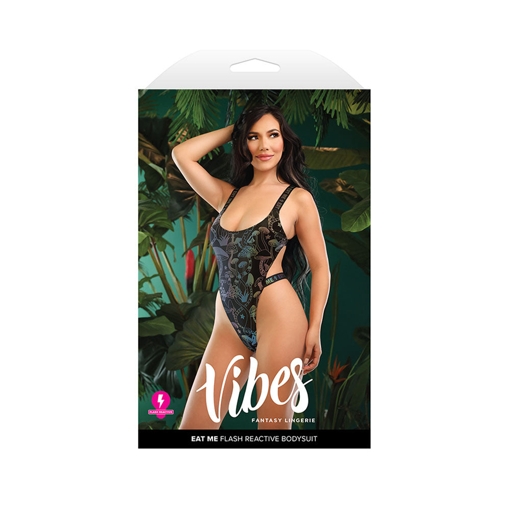 VIBES EAT ME Flash Reactive Bodysuit - S/M-(af987-sm-b)