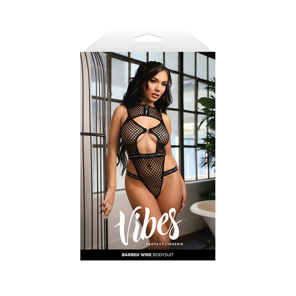 VIBES BARBED WIRE Net Bodysuit - M/L-(af989-ml-b)