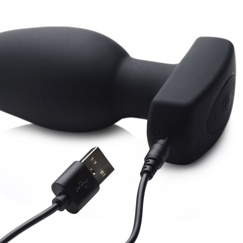 Ass Thumpers The Taper - Black 13 cm USB Rechargeable Vibrating Butt Plug with Wireless Remote-AG389
