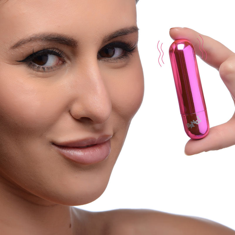 Bang! 10X Vibrating Metallic Bullet - Pink USB Rechargeable Bullet-AG656-PINK