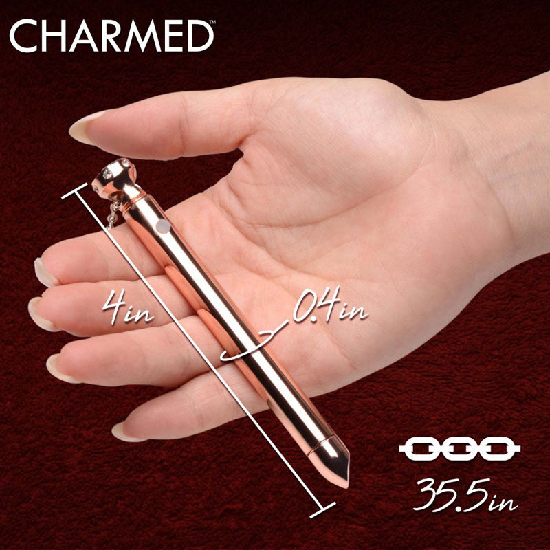 Charmed 7X Vibrating Necklace - Rose Gold 11 cm USB Rechargeable Vibrating Necklace-AG894-ROSE