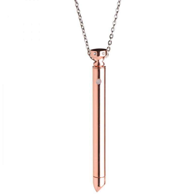 Charmed 7X Vibrating Necklace - Rose Gold 11 cm USB Rechargeable Vibrating Necklace-AG894-ROSE