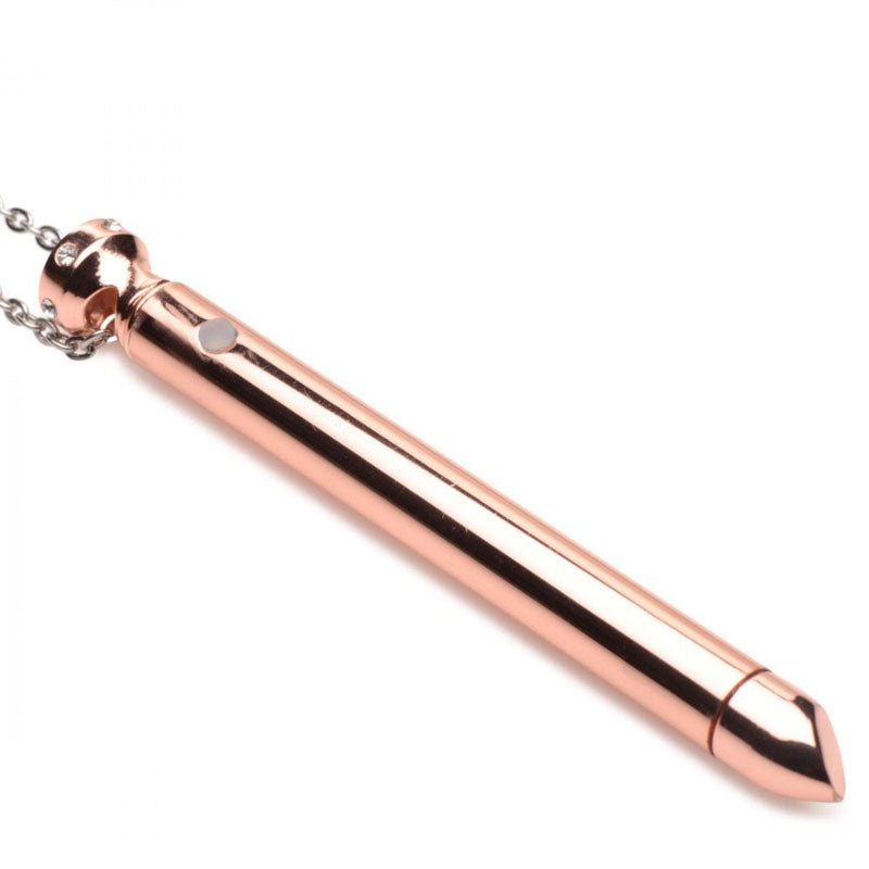 Charmed 7X Vibrating Necklace - Rose Gold 11 cm USB Rechargeable Vibrating Necklace-AG894-ROSE