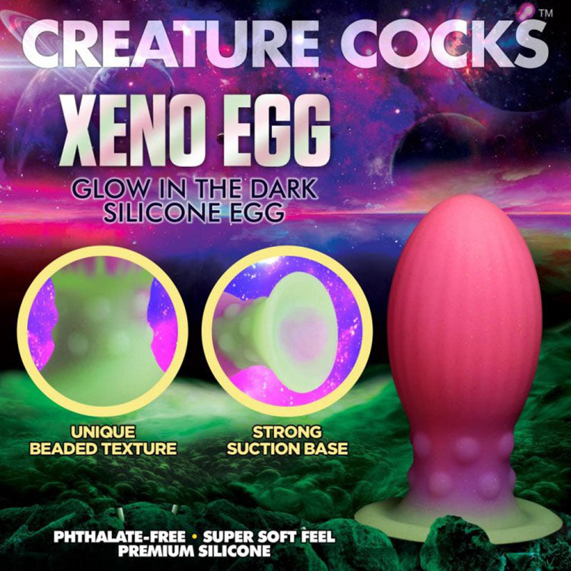 Creature Cocks Xeno Egg - Glow in Dark Pink 13.3 cm Large Fantasy Plug-AH067-LARGE