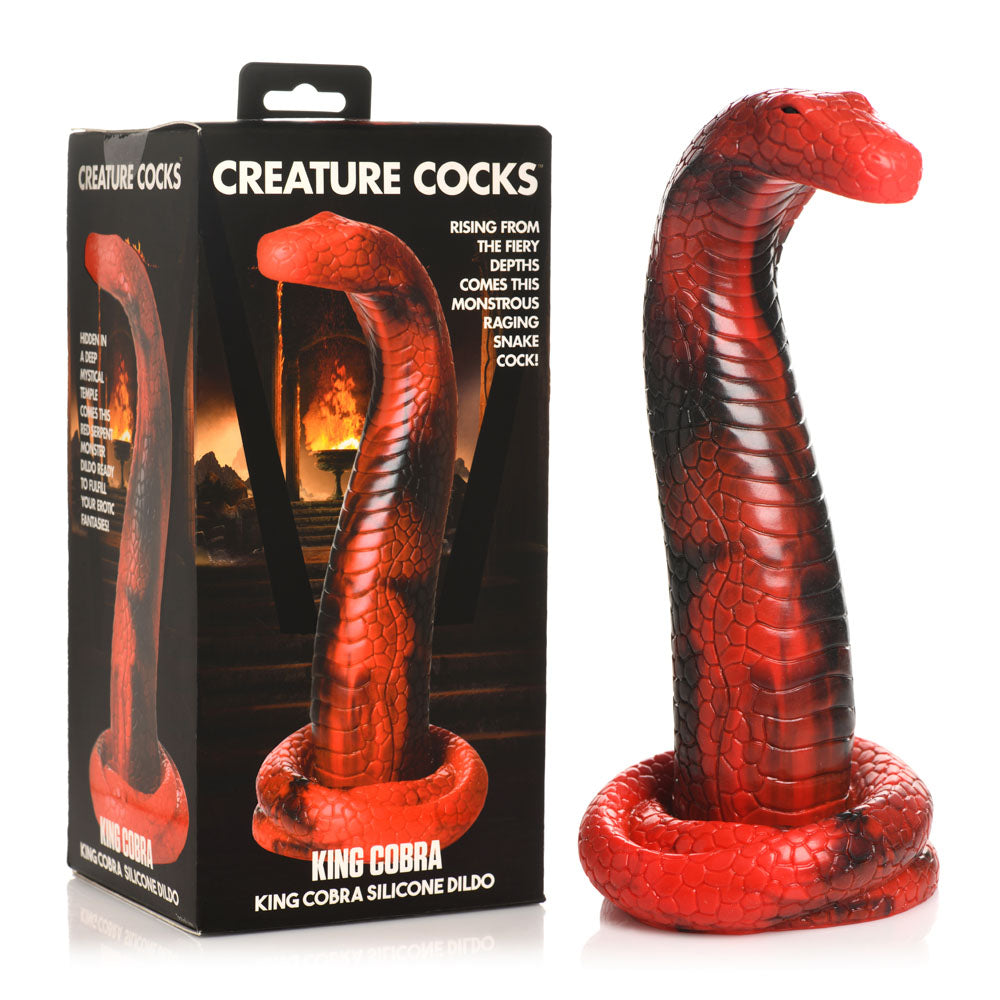 Creature Cocks King Cobra Silicone Dildo - Red 21.4 cm Fantasy Dildo-AH196