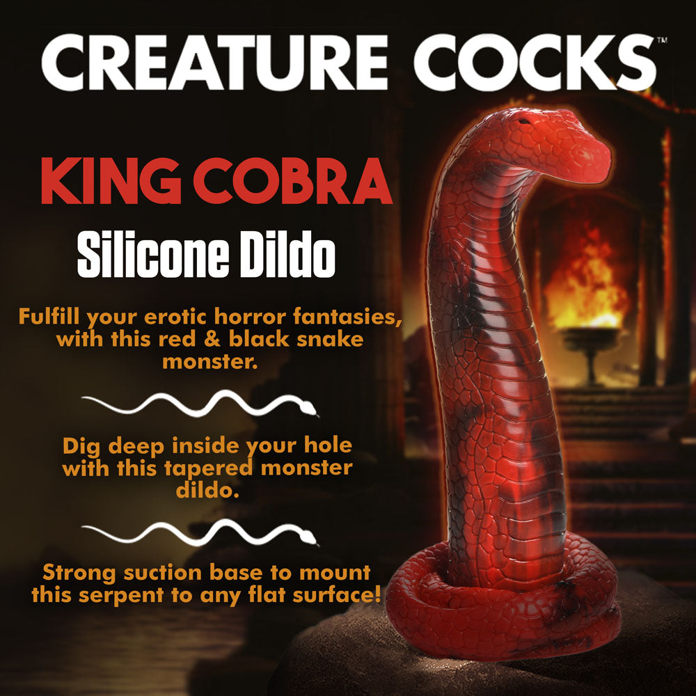 Creature Cocks King Cobra Silicone Dildo - Red 21.4 cm Fantasy Dildo-AH196