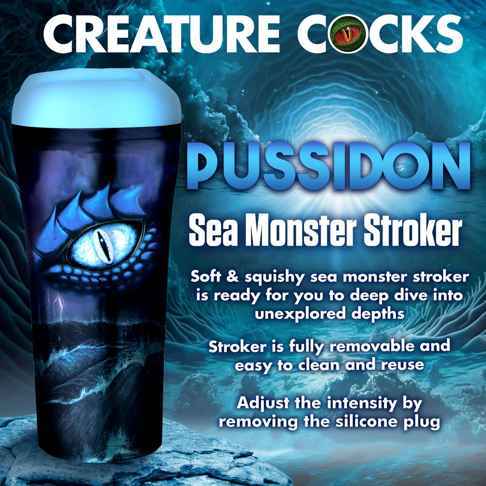 Creature Cocks Pussidon Sea Monster Stroker - Blue Fantasy Stroker-AH244