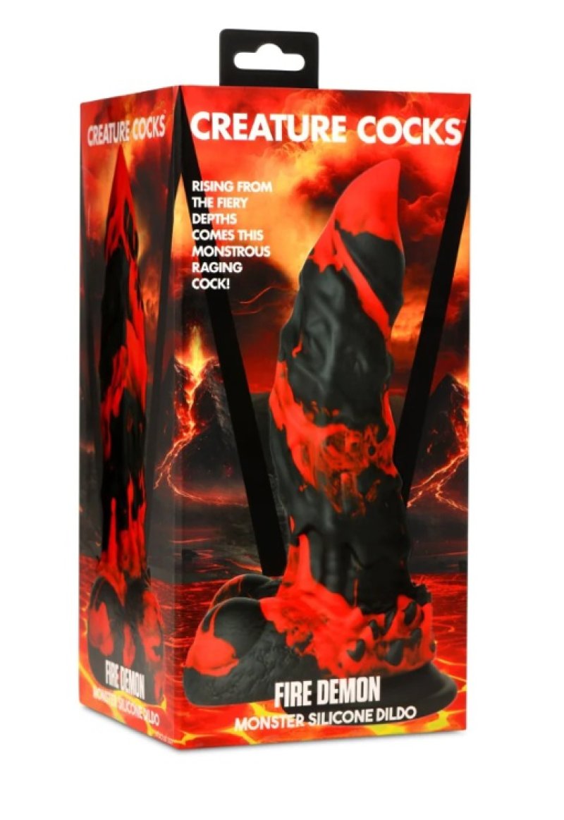 Creature Cocks Fire Demon Monster Silicone Dildo-AH264