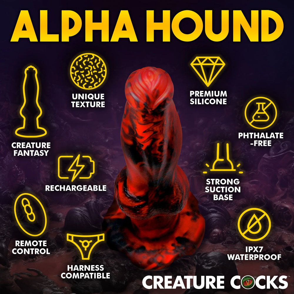 Creature Cocks Hell Wolf - Red 22 cm USB Rechargeable Thrusting Fantasy Dildo