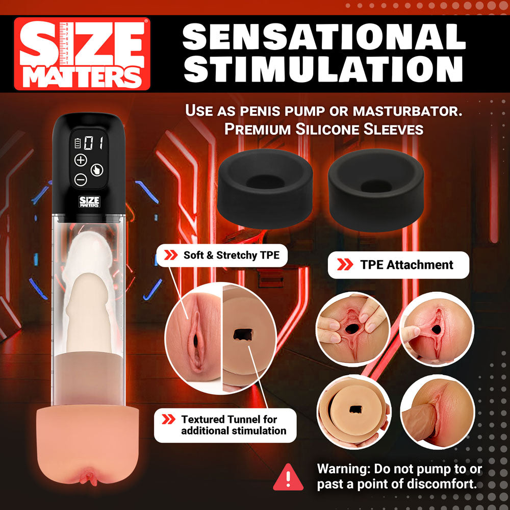 Size Matters Sucking Penis Pump - Clear USB Rechargeable Penis Pump-AH367