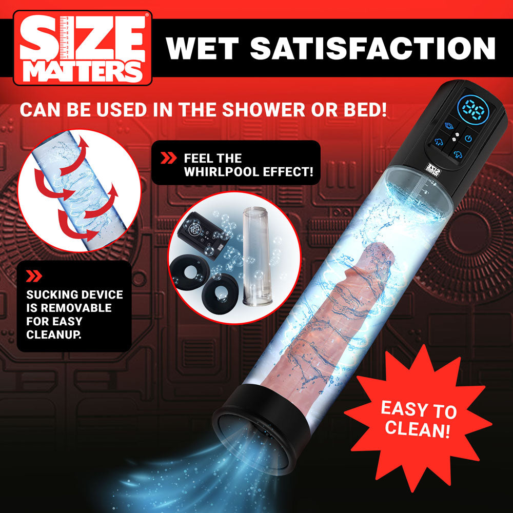 Size Matters Sucking Penis Pump - Clear USB Rechargeable Penis Pump-AH406