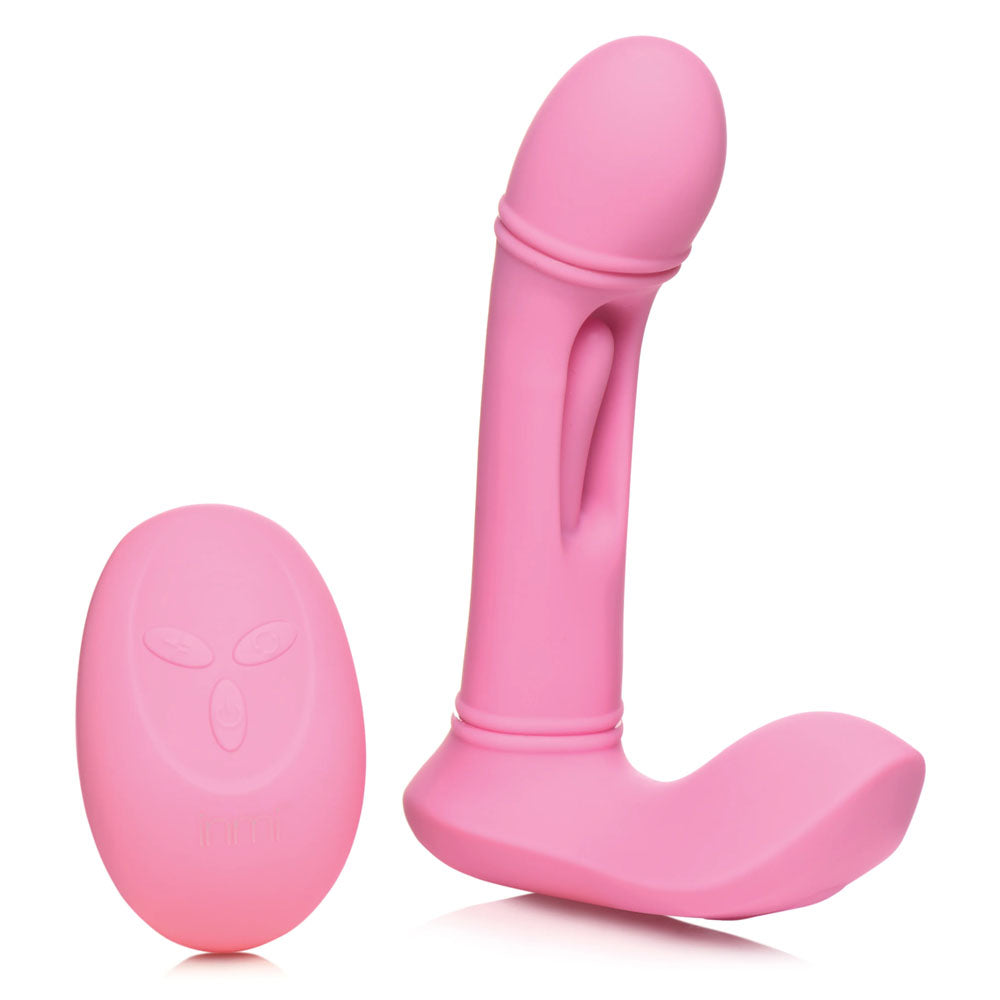 Inmi Flickers G-Flick Flicking G-Spot Vibrator - Pink 15 cm USB Rechargeable Flicking Vibrator with Remote-AH447