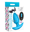 BANG!  10X Rotating & Vibrating Silicone Butt Plug w/ Remote - Blue-AH489-Blue