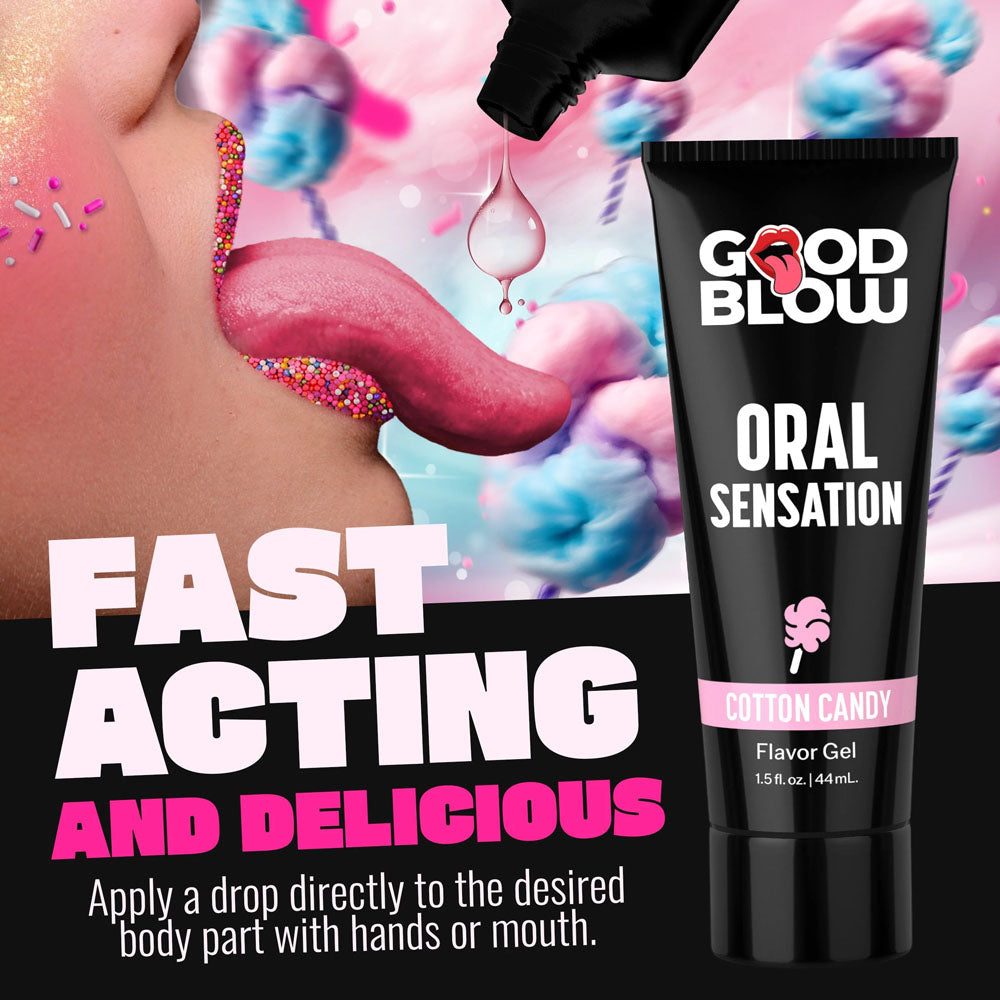 Good Blow Oral Sensation Gel - Cotton Candy - Cotton Candy Flavoured Oral Sex Gel - 44 ml Tube-AH590-COTTON