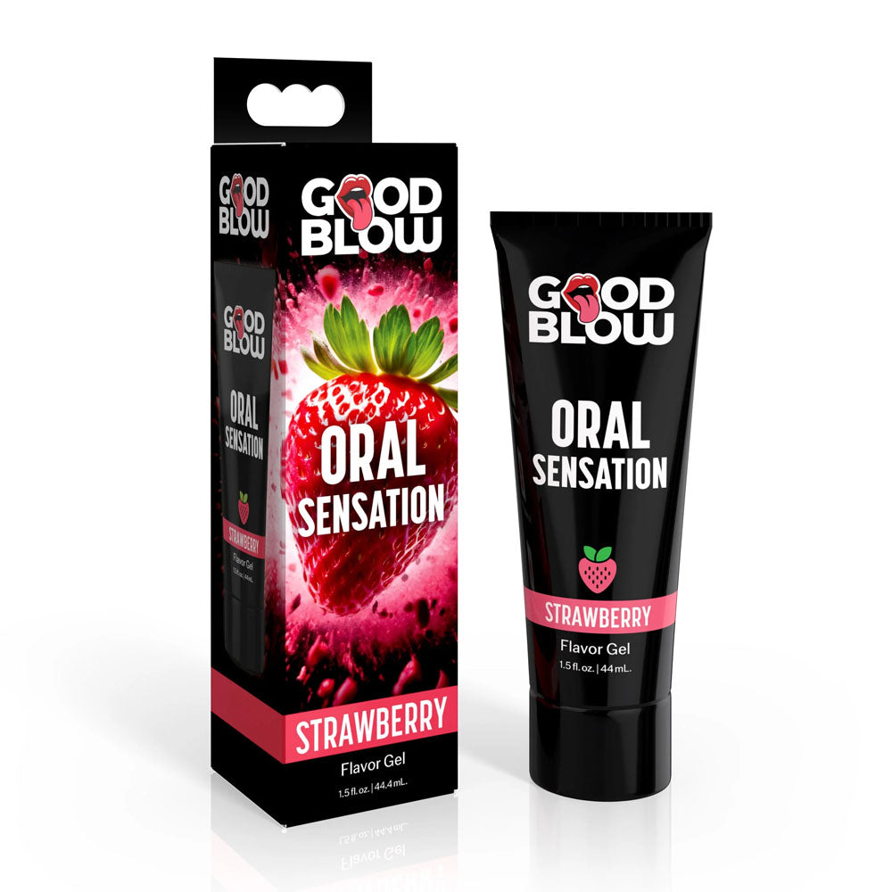 Good Blow Oral Sensation Gel - Strawberry - Strawberry Flavoured Oral Sex Gel - 44 ml Tube - AH590-STRAW