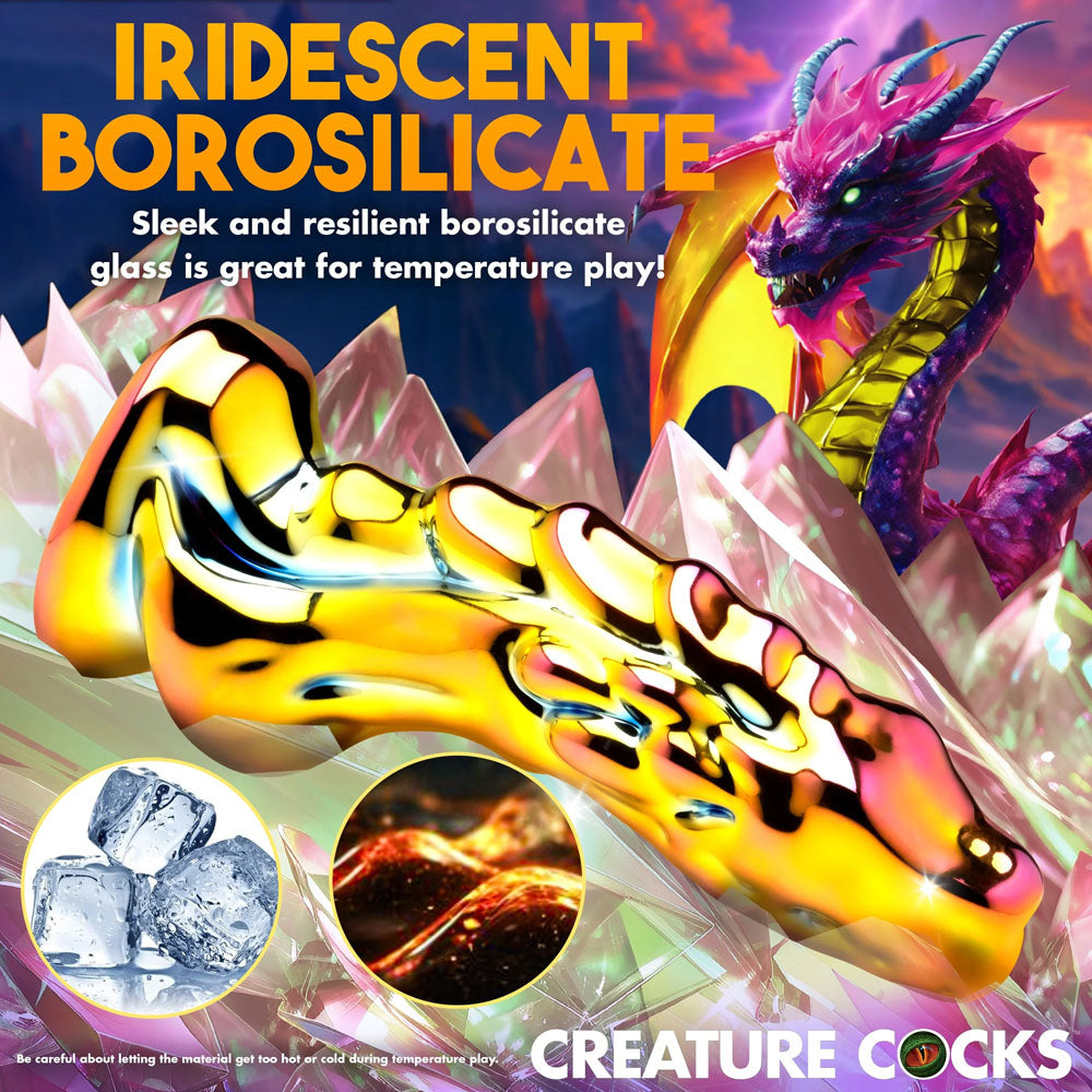 Creature Cocks Dragon Glass - Coloured 15.7 cm Glass Fantasy Dildo - AH628