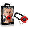 Master Series Plugged - Red Lips Silicone Feeding Mouth Gag - AH980-RED