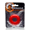 OXBALLS DO-NUT- 2 jelly cockring w/ flat inner chamber RED-AJ-1025-2-RED