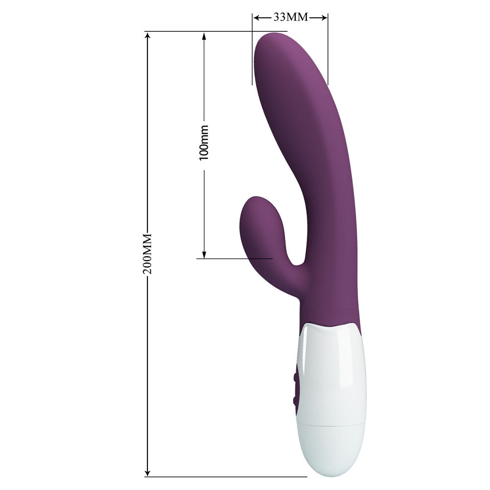 Party Up BEN Classic Vibe - Purple - Purple 20 cm Rabbit Vibrator-BI-014263-A2-PU