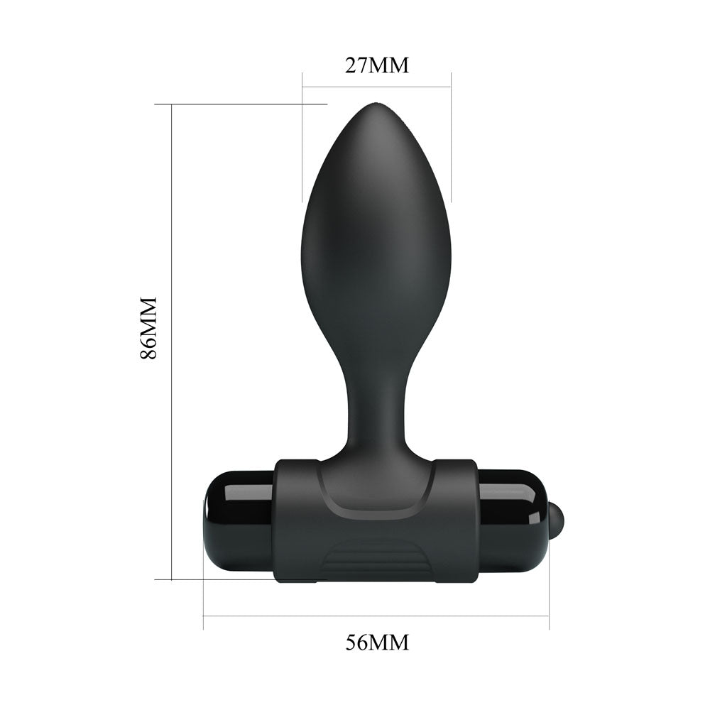 Party Up KEN Vibrating Butt Plug - Black 8.6 cm Vibrating Butt Plug-BI-040077-PU