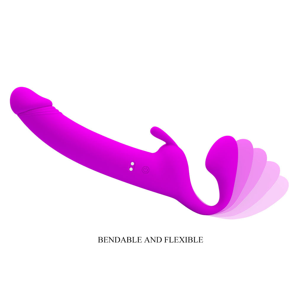 Party Up OLIVER Strapless Strap-On - Purple 28.3 cm USB Rechargeable Strapless Strap-On-BI-040171-PU