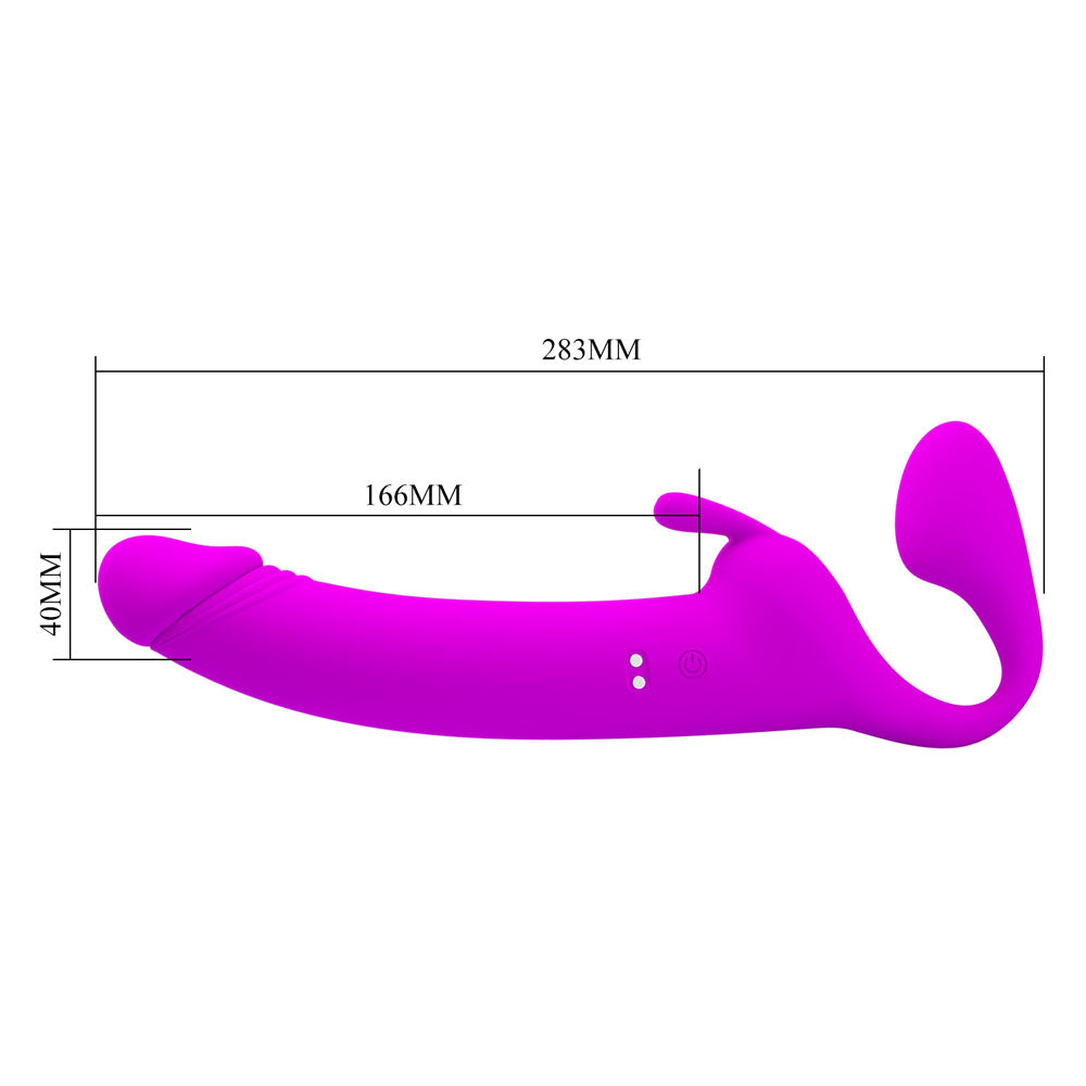 Party Up OLIVER Strapless Strap-On - Purple 28.3 cm USB Rechargeable Strapless Strap-On-BI-040171-PU