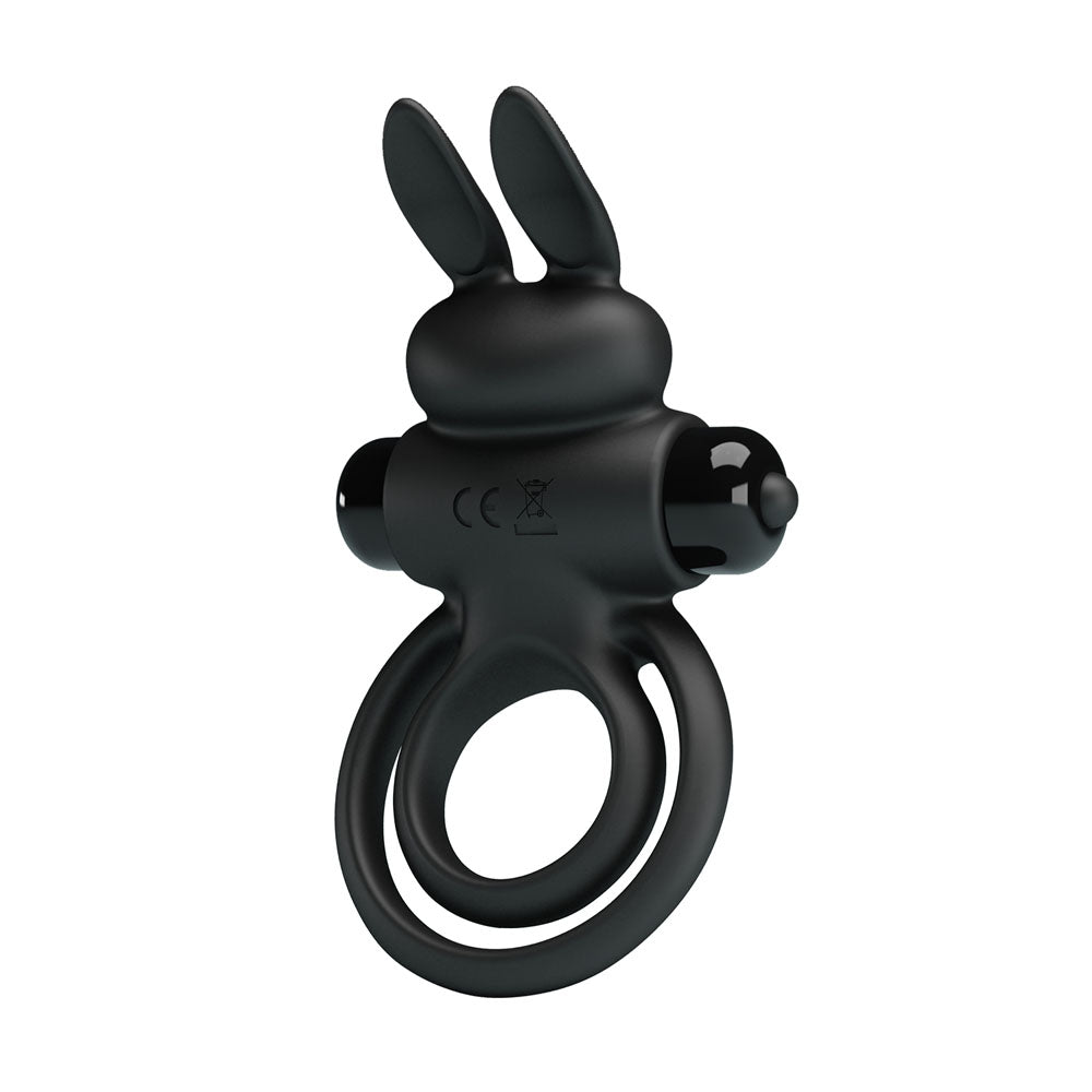 Party Up LAWRENCE Vibrating Cock Ring - Black Vibrating Cock & Balls Ring-BI-210206-PU
