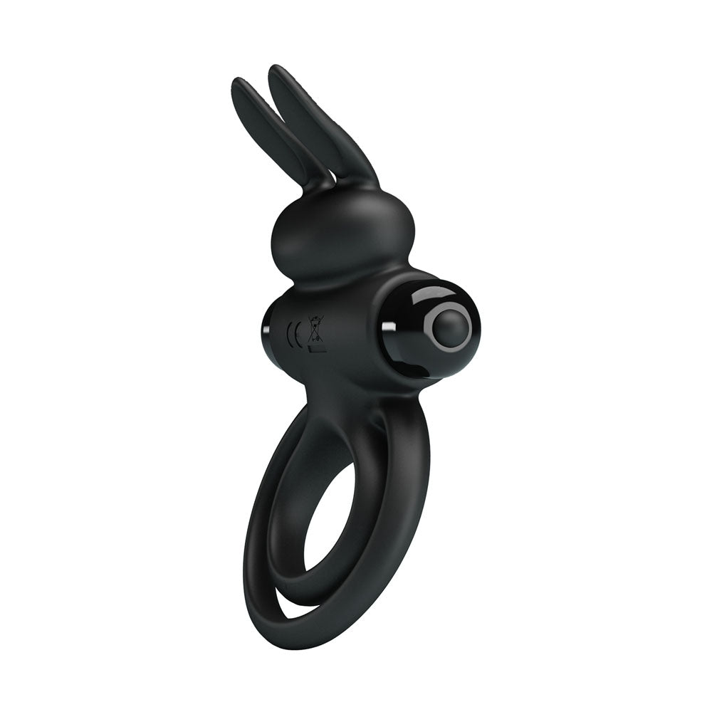 Party Up LAWRENCE Vibrating Cock Ring - Black Vibrating Cock & Balls Ring-BI-210206-PU