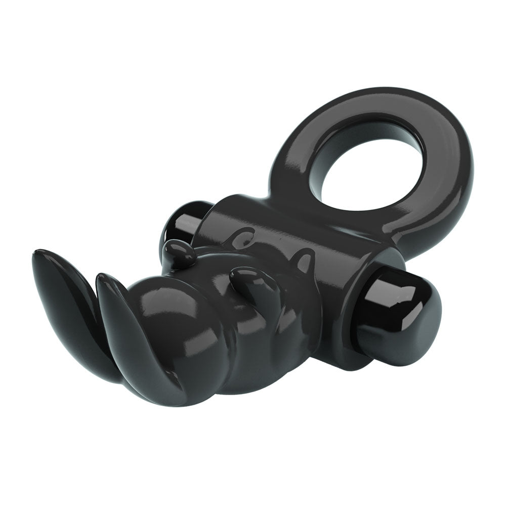 Party Up LEO Vibrating Cock Ring - Black Vibrating Cock Ring-BI-210245-PU