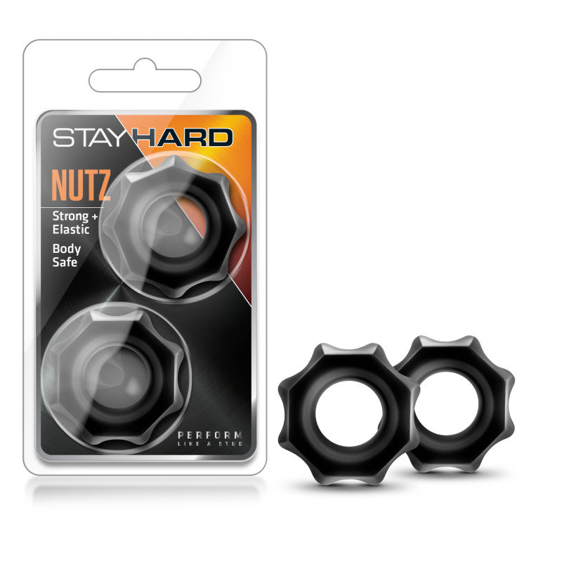 Stay Hard Nutz - Black Cock Rings - Set of 2-BL-09995