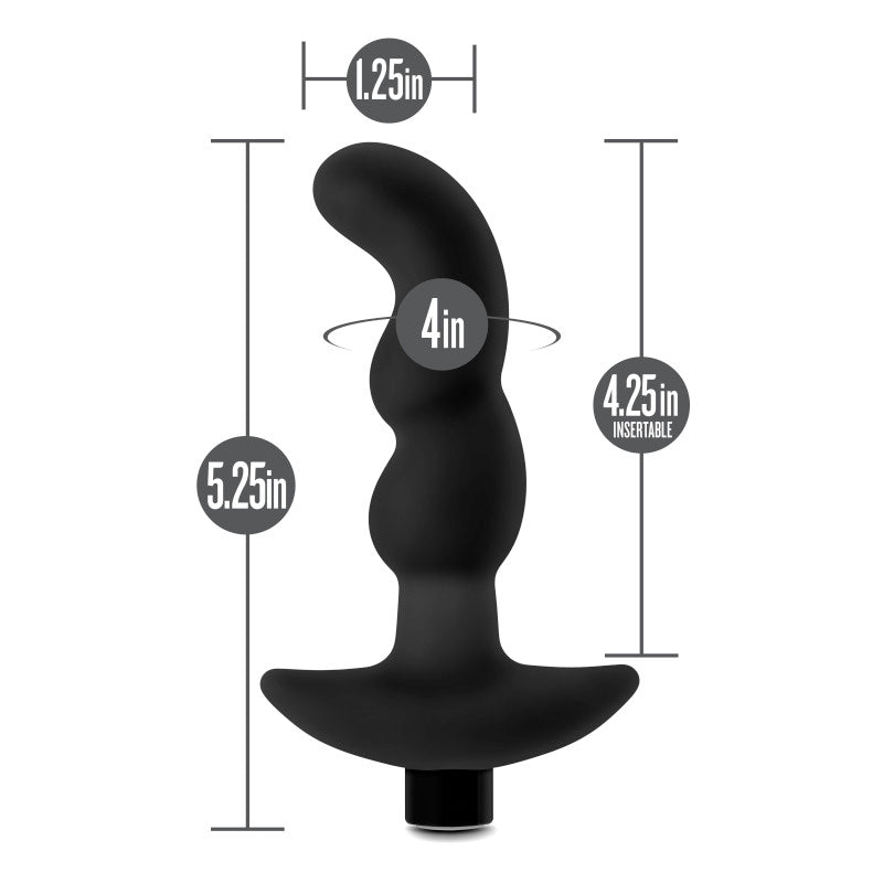 Anal Adventures Platinum Vibrating Prostate Massager 03 - Black USB Rechargeable 15.2 cm Prostate Massager-BL-11635