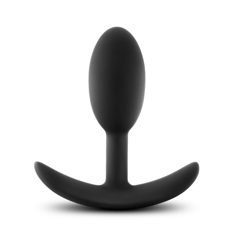 Anal Adventures Platinum Vibra Slim Plug - Black 8.9 cm Small Butt Plug with Internal Ball-BL-11845