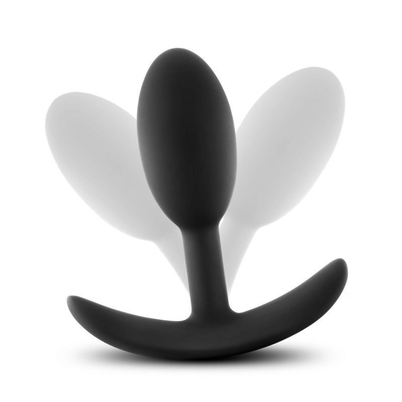 Anal Adventures Platinum Vibra Slim Plug - Black 8.9 cm Small Butt Plug with Internal Ball-BL-11845