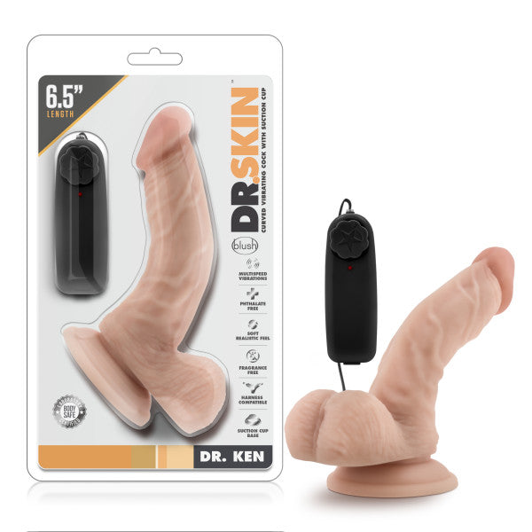 Dr. Skin Dr. Ken - Flesh 16.5 cm (6.5) Vibrating Dong-BL-13483