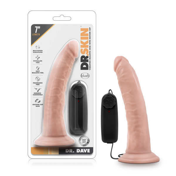 Dr. Skin Dr. Dave - Flesh 17.8 cm (7) Vibrating Dong-BL-13703