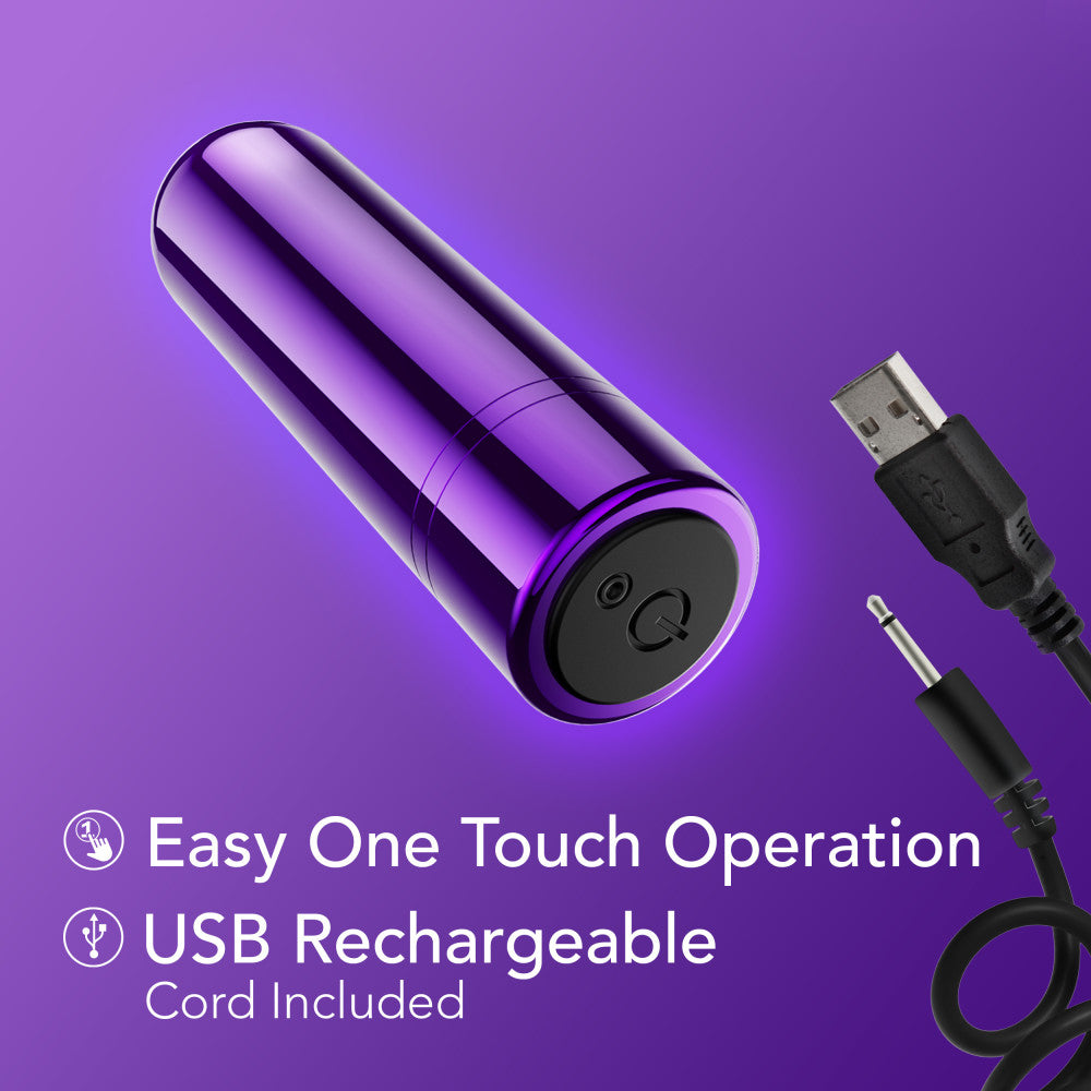 Kool Vibes - Rechargeable Mini Bullet - Grape - Purple 6.4 cm USB Rechargeable Bullet