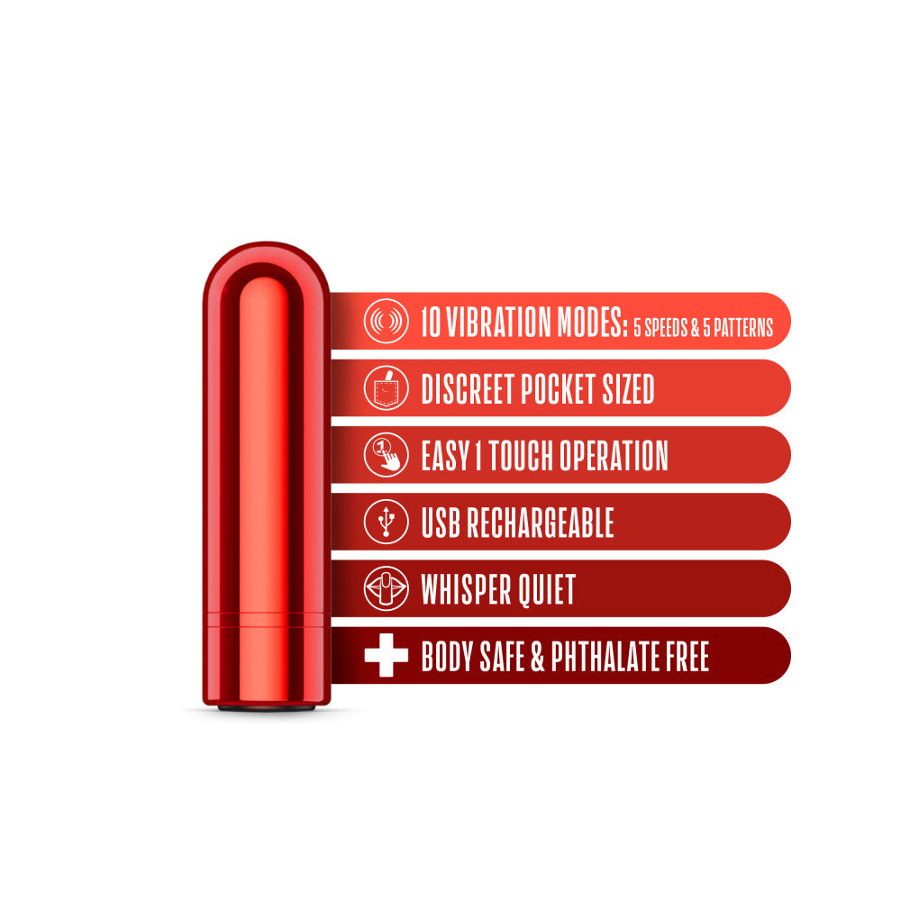 Kool Vibes - Rechargeable Mini Bullet - Cherry - Red 6.4 cm USB Rechargeable Bullet