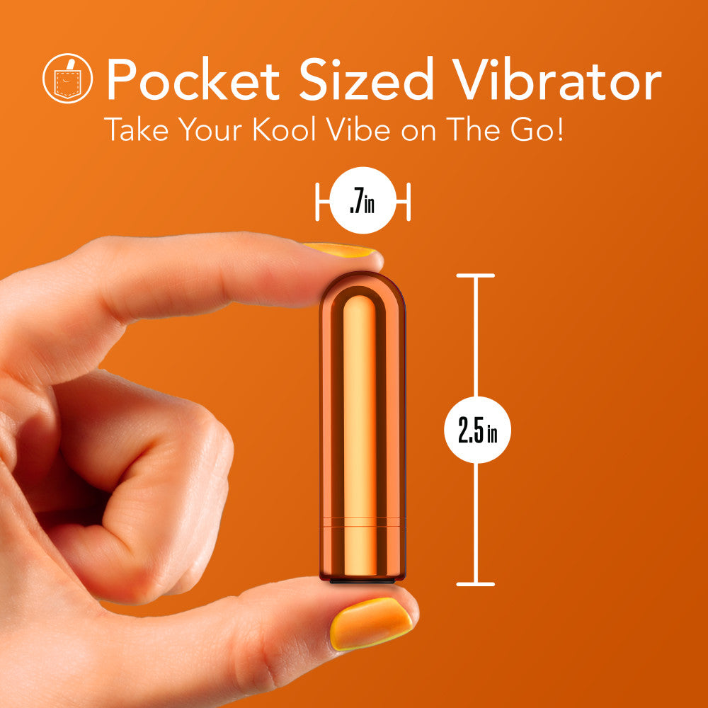 Kool Vibes - Rechargeable Mini Bullet - Tangerine - Orange 6.4 cm USB Rechargeable Bullet-BL-14319