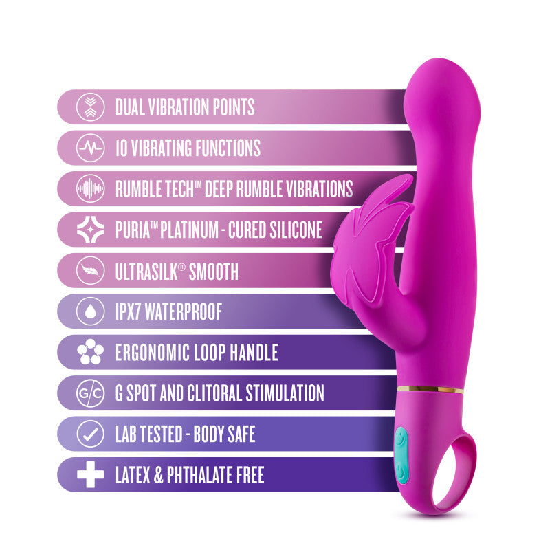 Aria Naughty AF - Plum 18.4 cm Butterfly Vibrator-BL-21801