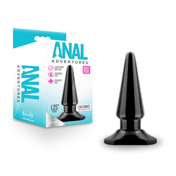 Anal Adventures Easy Plug - Black 10.1 cm (4) Butt Plug-BL-24125