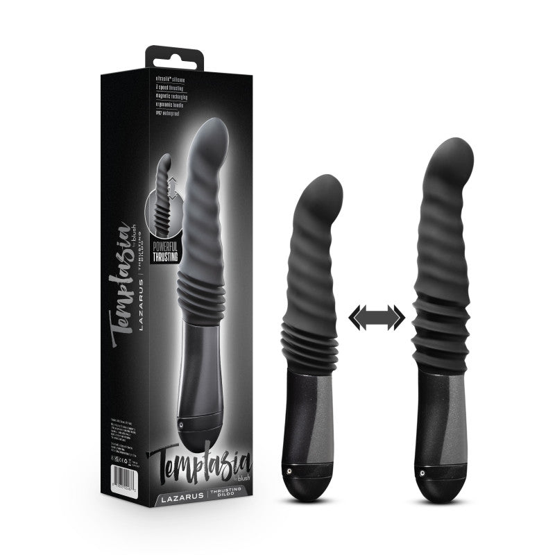 Temptasia Lazarus Thrusting Dildo - Black 25.4 cm USB Rechargeable Thrusting Dildo-BL-29985