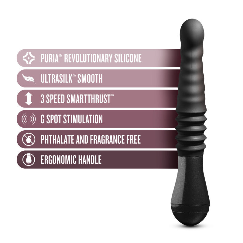 Temptasia Lazarus Thrusting Dildo - Black 25.4 cm USB Rechargeable Thrusting Dildo-BL-29985