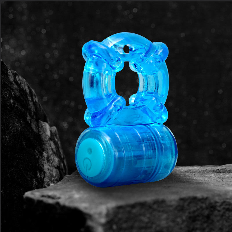 Stay Hard Rechargeable 5 Function Cock Ring - Blue USB Rechargeable Vibrating Cock Ring-BL-31902