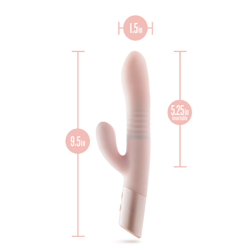 Blush - Fraya - Pink - Pink 24.1 cm USB Rechargeable Thrusting Rabbit Vibrator-BL-42601