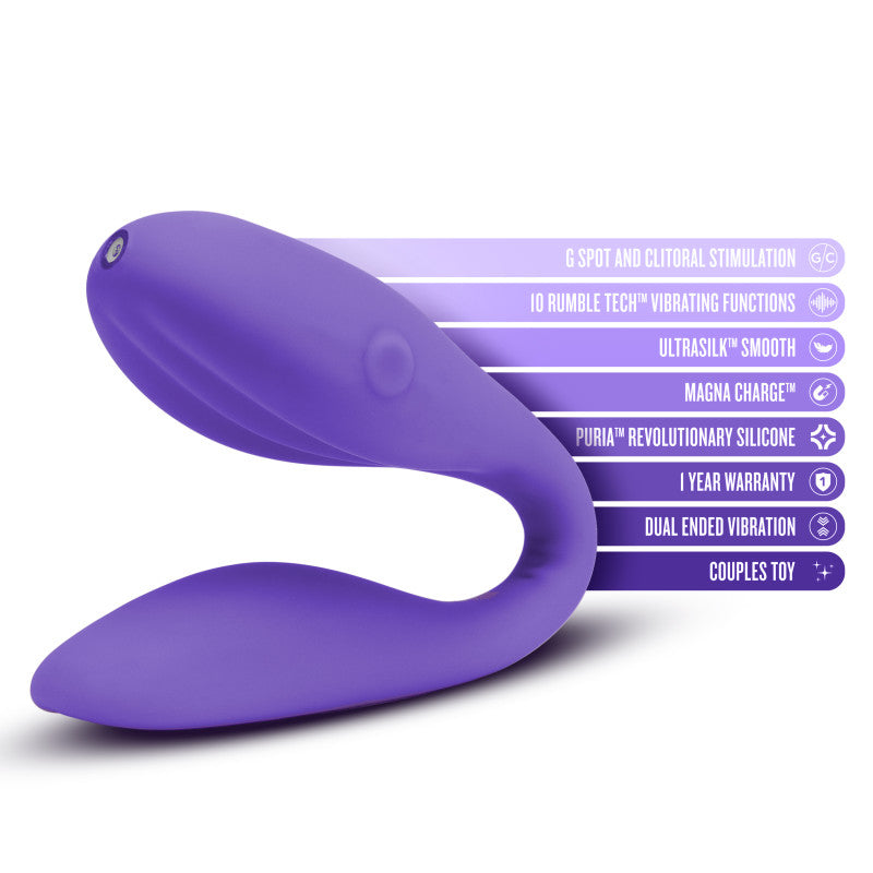 Wellness Duo - Purple - Purple USB Rechargeable Couples Vibrator-BL-44101