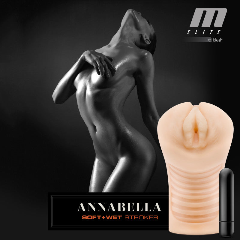 M Elite Soft and Wet - Annabella - Flesh Vibrating Vagina Stroker-BL-72613