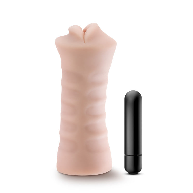 M for Men - Skye - Flesh Vibrating Mouth Stroker-BL-73523