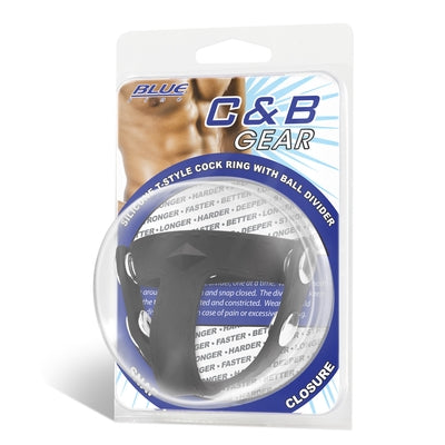 Blue Line T-Style Silicone Cock Ring With Ball Divider-BLM3073