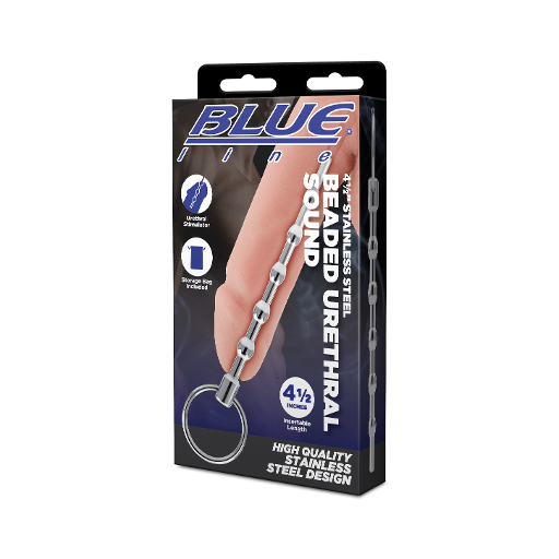 Blue Line 4.5" STAINLESS STEEL BEADED URETHRAL SOUND-BLM9012